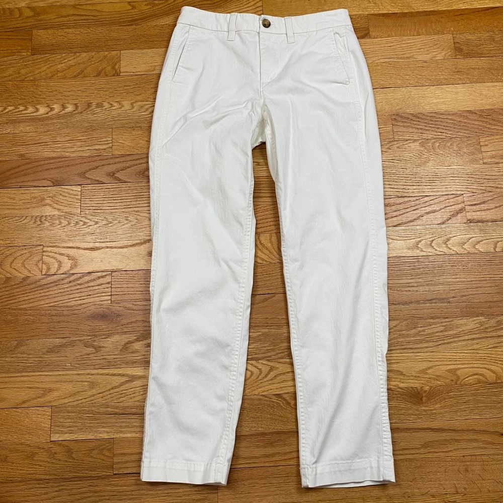 J.Crew High Rise Girlfriend Chino‎ Womens 00 White Preppy Coastal Comfortable
